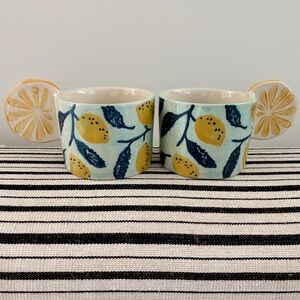 Pair of Anthropologie Lemon Tree Mugs